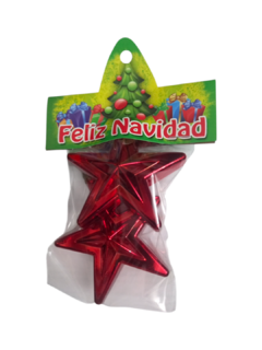 Estrellas x2 adorno navideño 6x6cm. Varios colores