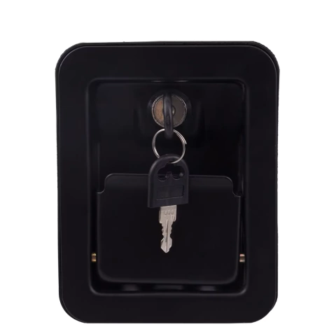 Fechadura aço carbono preta para geradores e cabines