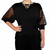 Blusa/ Preta Mangas De Tela Bufante