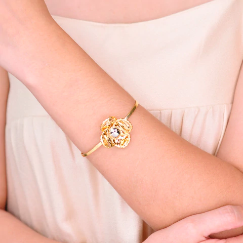 Bracelete Semijoia Jasmim Flor Duo - comprar online