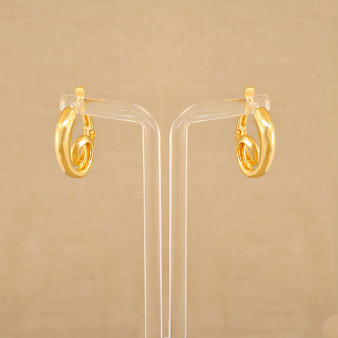 Brinco Semijoia Argola Aspiral Pequeno Dourado
