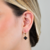 Brinco Argola Trevo Preto Semijoia Banhado a Ouro 18K - comprar online