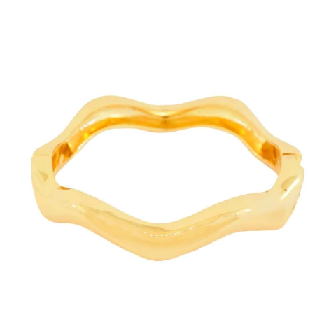 Bracelete Bijuteria Ondas Dourado