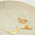 Conjunto Colar e Brinco Leque Dourado - Banho Ouro 18K - loja online