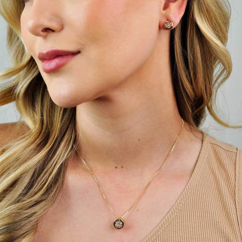 Conjunto Semijoia Ponto de Luz Pri Acessórios