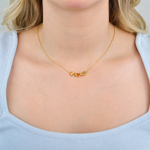 Colar Semijoia Essence Coração Metal Dourado Pri Acessórios