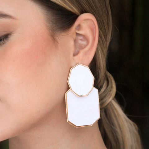 Brinco Bijuteria Geométrico Dourado Pri Acessórios