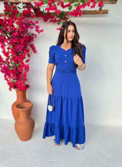 Vestido Longo Crepe Larissa - Maira Costa Moda Feminina