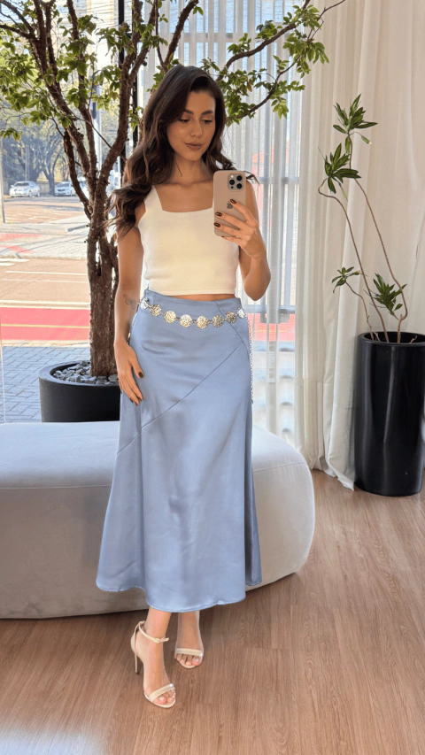 Saia Midi de Cetim Maria