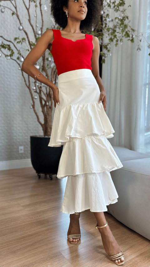 Saia Longa com Babado