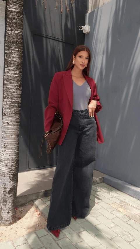 Pantalona Jeans Estonada Preto