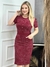 Vestido Tubinho Elegante com Botões Frontais, Bolsos Funcionais ( Vermelho Escuro ) - comprar online