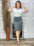 Conjunto Casual Comfy Blusa com Babado e Saia Forrada ( Cinza ) na internet