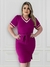 Vestido Midi Moletinho com Lacinho e Fenda Lateral ( Roxo )