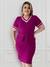 Vestido Midi Moletinho com Lacinho e Fenda Lateral ( Roxo ) - comprar online