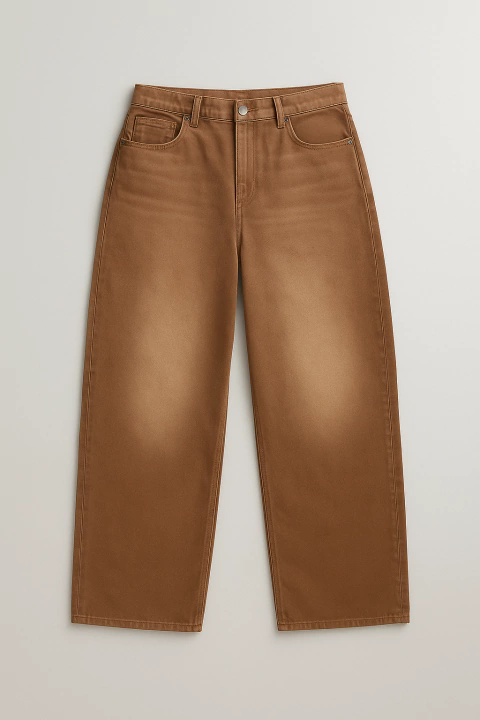 Pantalón jean baggy color marrón claro estilo Sunset