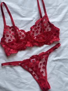 CONJUNTO DE LENCERIA - SET CORAZON - ROPA INTERIOR - tienda online