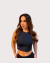 Top Cropped Glass| Linha Glass Signature| Leve brilho| Ajuste acinturado| Preto