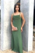 VESTIDO DE FESTA COM DECOTE NAS COSTAS VERDE OLIVA