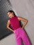 CALÇA FEMININA DETALHE BARRA ROXO - Toth Store | Vestido de Festa | Moda Feminina
