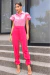 CAMISA MANGA DE BABADOS ROSA - comprar online