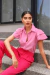 CAMISA MANGA DE BABADOS ROSA - Toth Store | Vestido de Festa | Moda Feminina