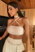 CONJUNTO CROPPED E CALÇA COM FRANJAS AREIA na internet