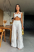 CONJUNTO CROPPED E CALÇA OFF WHITE