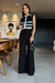 Imagem do CONJUNTO CROPPED E CALÇA PANTALONA PRETO E BRANCO