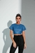 CROPPED EM COURO ECO AZUL PETRÓLEO - loja online