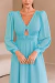 VESTIDO DE FESTA MANGA LONGA COM DECOTE NAS COSTAS AZUL SERENITY - loja online