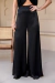 CONJUNTO CALÇA E BLUSA EM CREPE ACETINADO PRETO