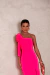 VESTIDO LONGUETE UM OMBRO DETALHE LAÇO PINK - loja online