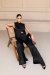 CONJUNTO CALÇA E BLUSA EM CREPE ACETINADO PRETO - loja online