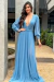 VESTIDO LONGO GRACE AZUL SERENITY COM FORRO E MANGAS REMOVIVEIS na internet