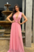 VESTIDO LONGO GRACE ROSA COM FORRRO E MANGAS REMOVÍVEIS na internet