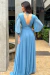 VESTIDO LONGO GRACE AZUL SERENITY COM FORRO E MANGAS REMOVIVEIS - Toth Store | Vestido de Festa | Moda Feminina