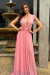 VESTIDO LONGO GRACE ROSA COM FORRRO E MANGAS REMOVÍVEIS - Toth Store | Vestido de Festa | Moda Feminina