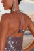 VESTIDO CURTO EM PAETÊ CINZA - loja online