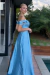 VESTIDO DE FESTA EM ZIBELINE PARANÁ AZUL SERENITY - comprar online