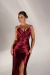 VESTIDO DE FESTA SEREIA COM ALÇA DE STRASS MARSALA na internet
