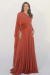 Imagem do VESTIDO DE FESTA UM OMBRO SÓ COM CAPA TERRACOTA