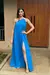 VESTIDO DE FESTA UM OMBRO SÓ EM TECIDO CHIFFON AZUL ROYAL na internet
