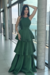 VESTIDO DE FESTA ZIBELINE EM CAMADAS VERDE OLIVA - comprar online