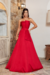VESTIDO DE FESTA EM ZIBELINE TOMARA QUE CAIA VERMELHO