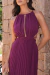 VESTIDO LONGO PLISSADO FRENTE ÚNICA FÚCSIA - Toth Store | Vestido de Festa | Moda Feminina