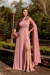 VESTIDO DE FESTA UM OMBRO COM FLOR ROSE - comprar online