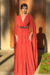 VESTIDO DE FESTA COM CAPA CUIABÁ TERRACOTA - comprar online