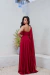 VESTIDO DE FESTA UM OMBRO SÓ COM CAPA MARSALA na internet