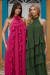VESTIDO DE FESTA LONGO GOLA ALTA COM DECOTE NAS COSTAS VERDE OLIVA - Toth Store | Vestido de Festa | Moda Feminina